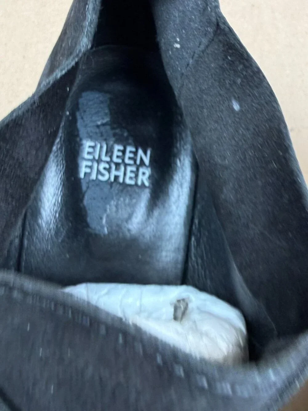 Women's Eileen Fisher Black Suede Leather Ankle Boots Size 8.5
